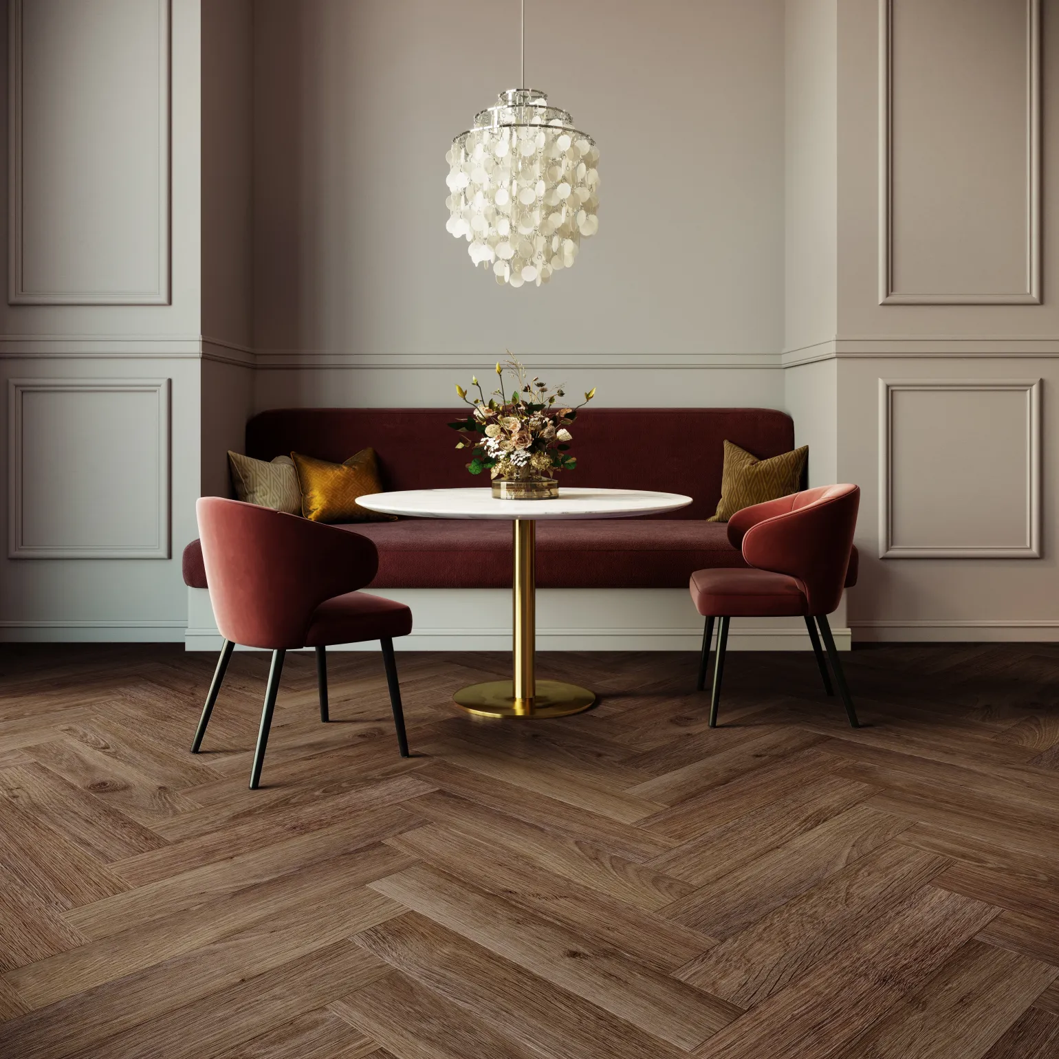 Style meets performance

Love the character of natural flooring, but need something that can keep up with everyday life?

Invictus luxury vinyl flooring, often known as LVT flooring, brings together realistic designs with impressive durability and easy maintenance.

Choose from natural-looking wood planks, sophisticated stone effects and statement patterns including parquet styles, giving you the freedom to create a floor that works beautifully with your interior.

